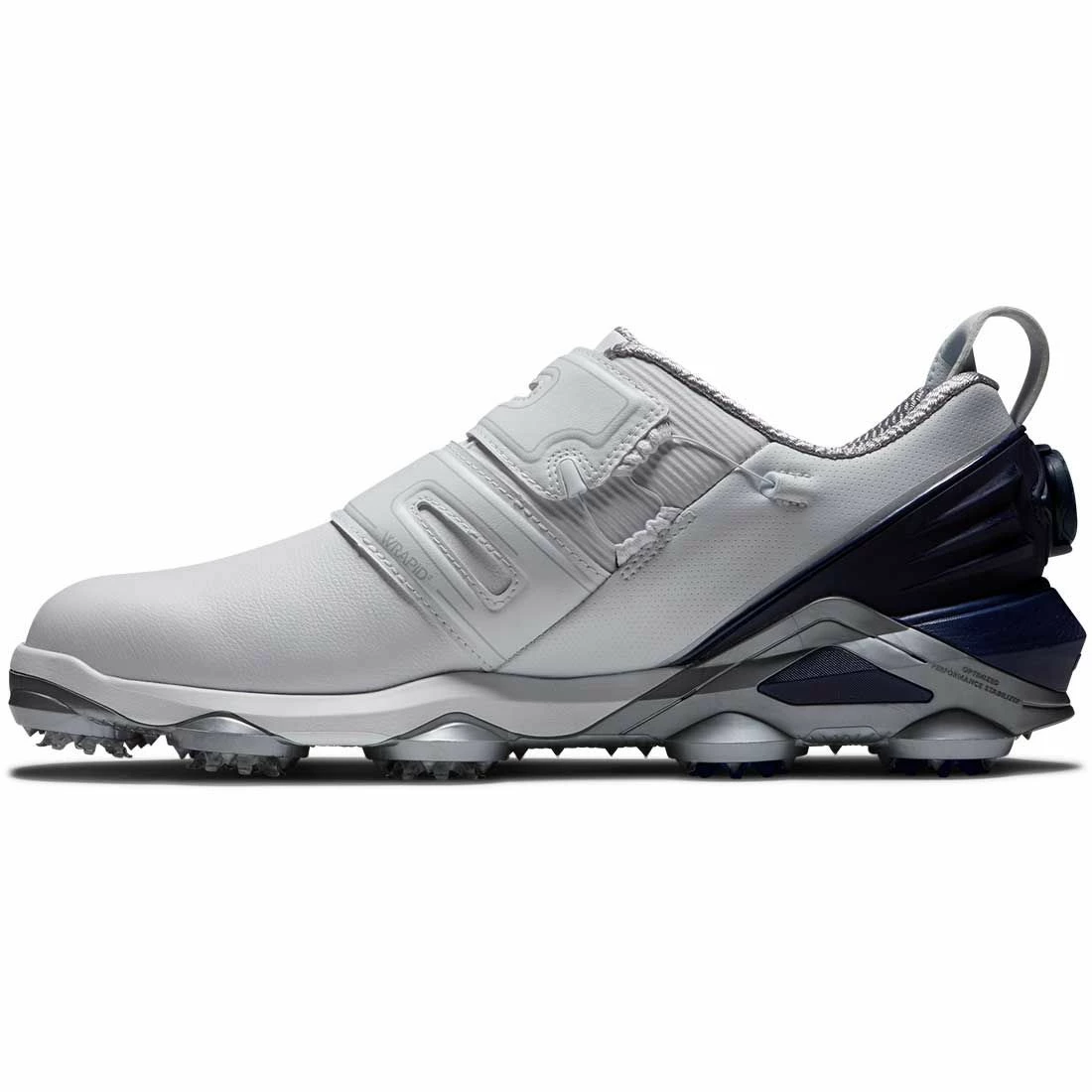 FootJoy Tour Alpha Dual BOA Golf Shoes White/Navy/Grey - Image 3