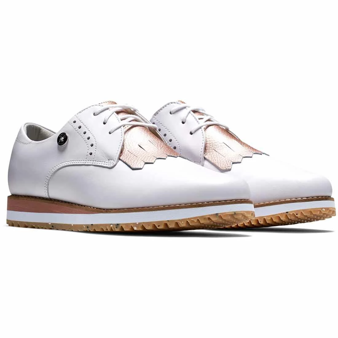 FootJoy Women's Sport Retro Golf Shoes White/Pink - Image 4