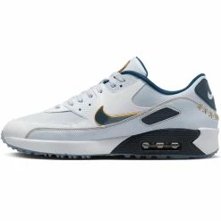 Nike Air Max 90 G Golf Shoes Pure Platinum/Dark Obsidian