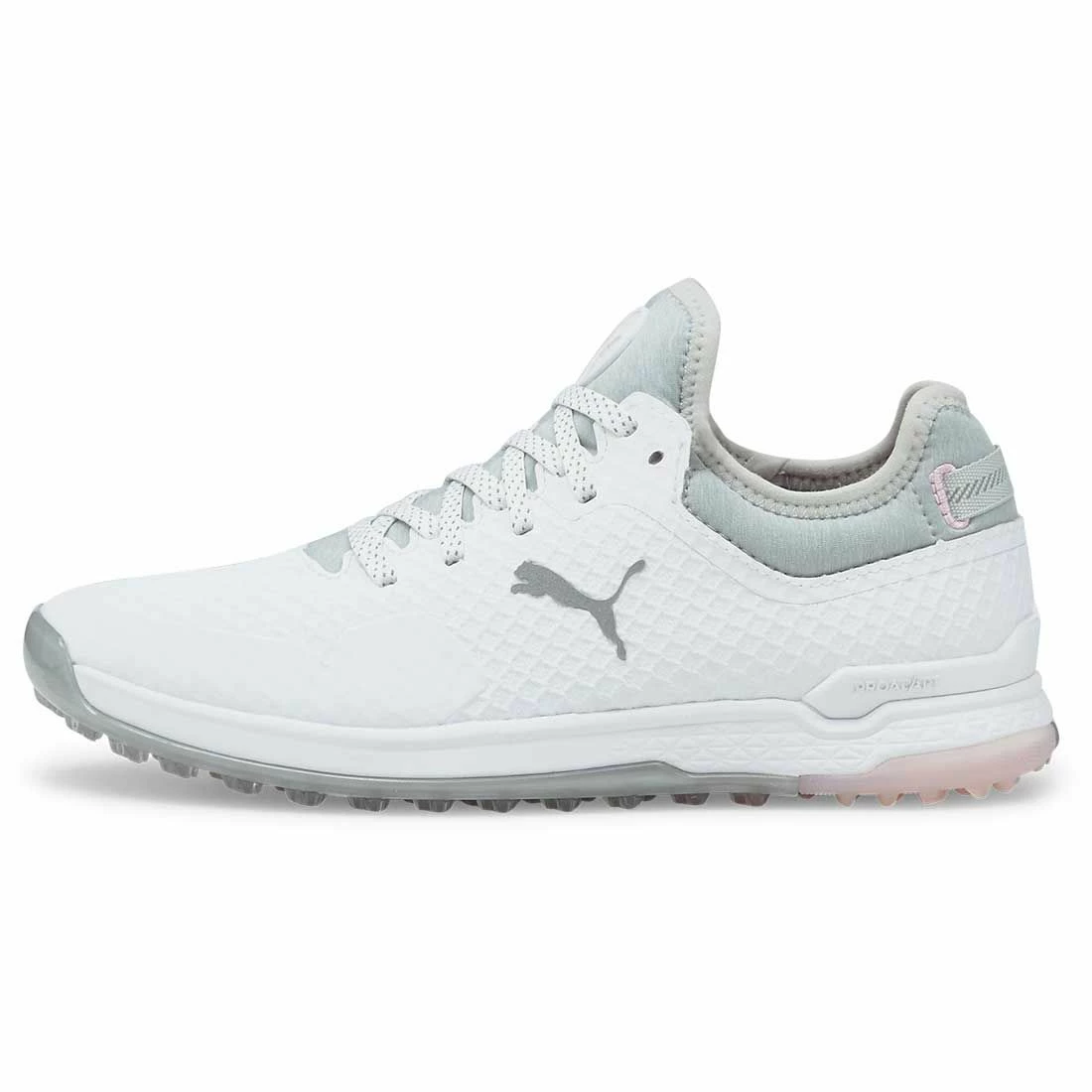 Puma Women's Proadapt Alphacat Golf Shoes White/Silver/Pink Lady