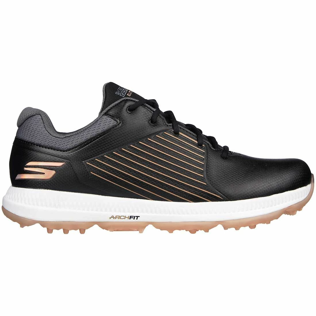 Skechers Women's Arch Fit GO GOLF Elite 5 GF Golf Shoes Black/Rose Gold