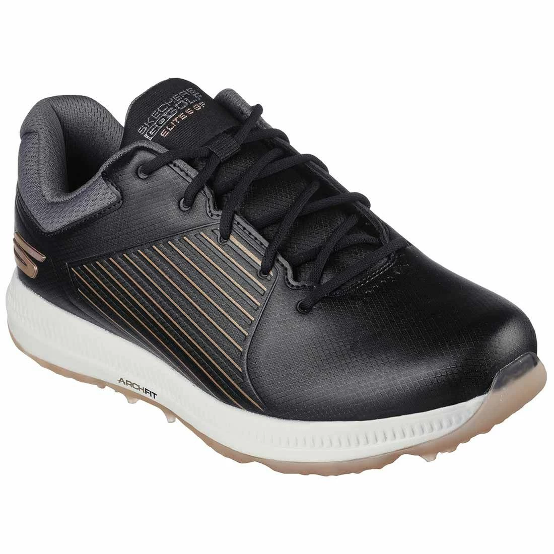Skechers Women's Arch Fit GO GOLF Elite 5 GF Golf Shoes Black/Rose Gold - Image 3
