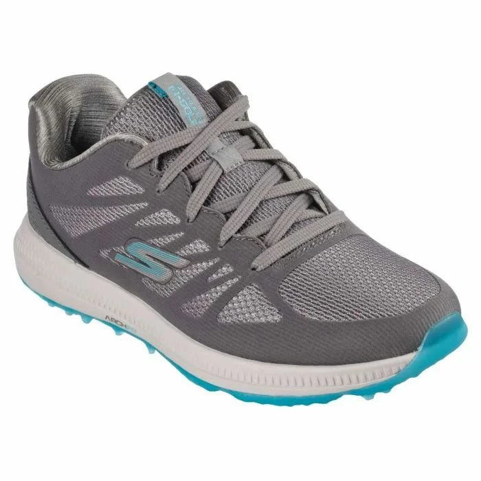 Skechers Women's GO GOLF Elite 5 Score Golf Shoes Grey/Aqua - Image 3